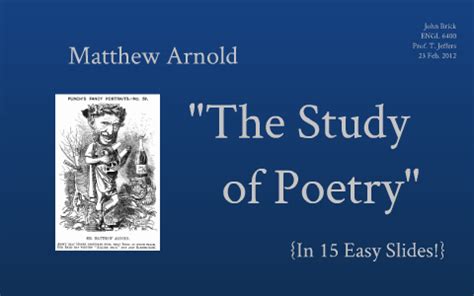 matthew arnold|The Study of Poetry .